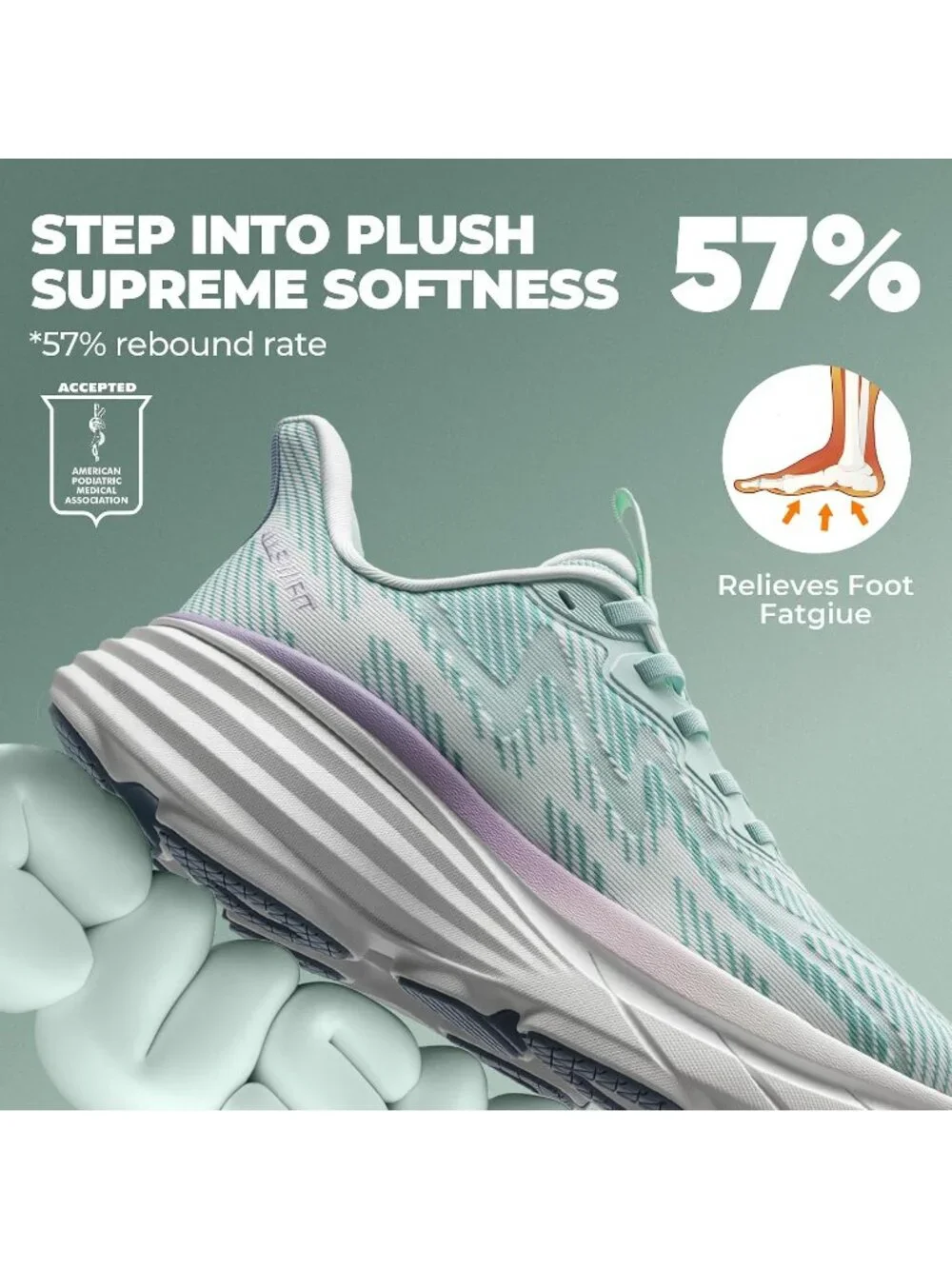 Women's Green Walking Shoes Slip On Pull On Round Toe Athletic Tennis Sneakers